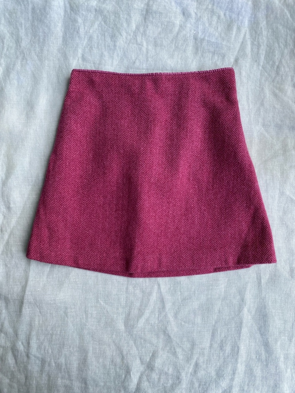 Hanna Andersson 90 berry pink herringbone wool blend skirt